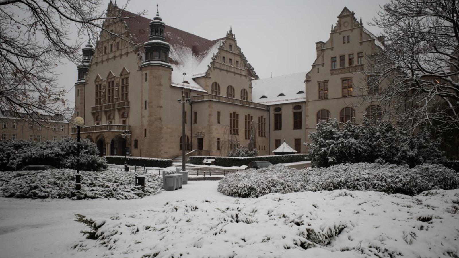 Rektorat w śniegu